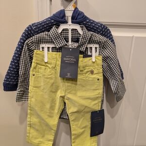 Mayoral Blue Sweater and Yellow Pants Set